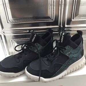 Adidas Tubular Sneakers Black Green Snakeskin US7
